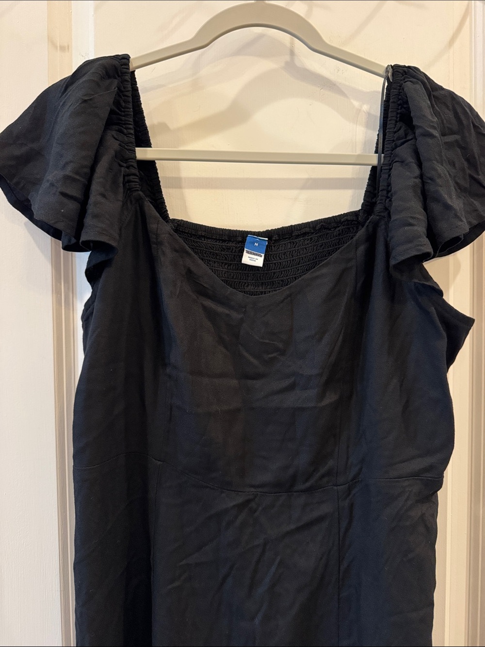 Old Navy short sleeve fit & flare midi dress in black jack color - Picture 5 of 12